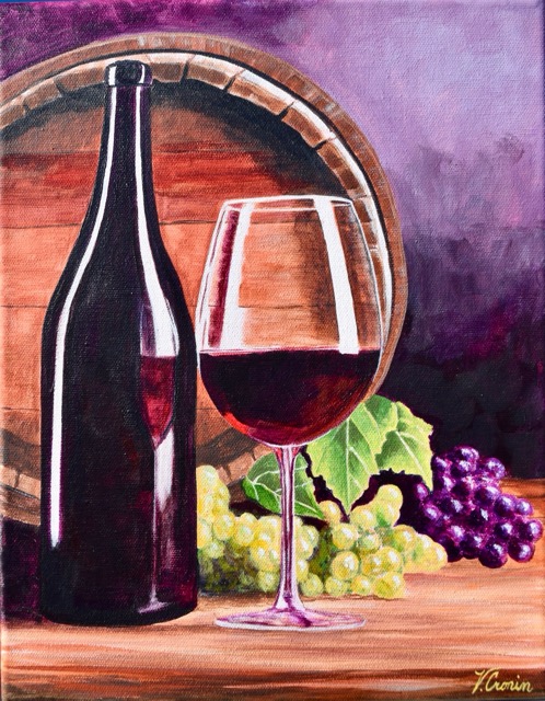 Wine with Grapes <br> 16X20