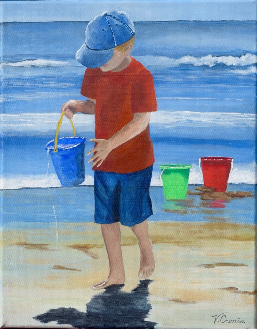 Grandson at Pine Knoll Shore <br> 11X14 <br> Not for Sale