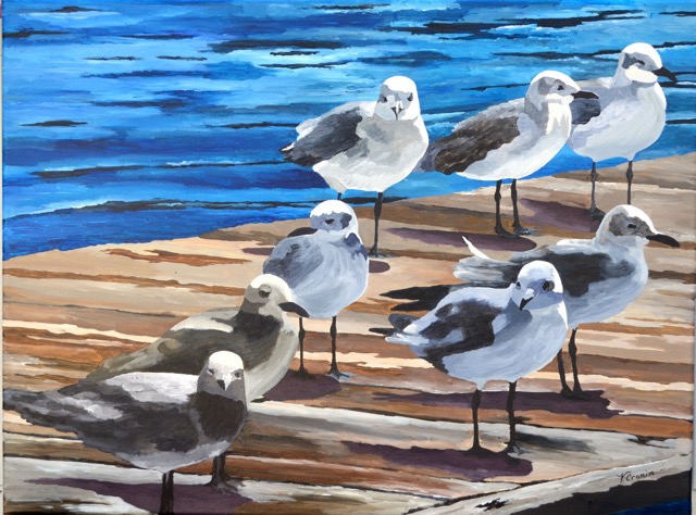 Seagulls in the Sun <br> 18X24 <br> Sold