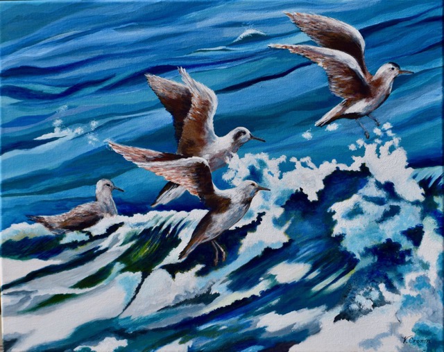 Seagulls over Wave <br> 16X20