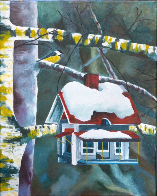 Winter Birdhouse <br> 16X20