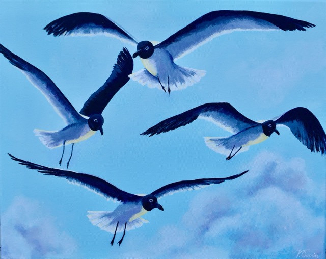 Flying Seagulls <br> 16X20