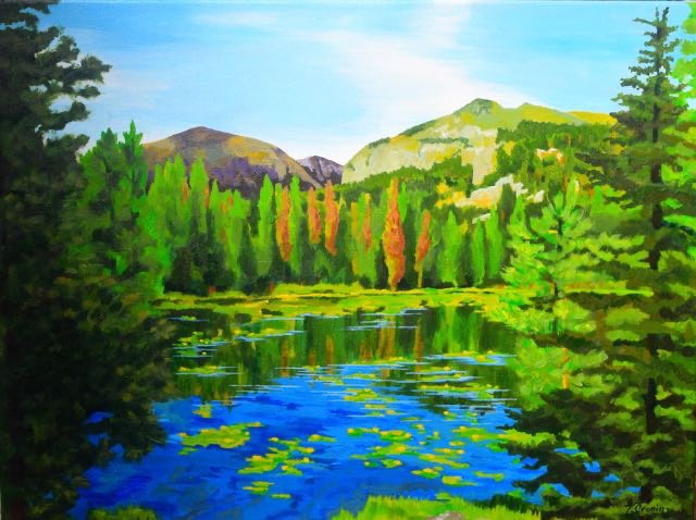 Nymph Lake in August <br> 18X24