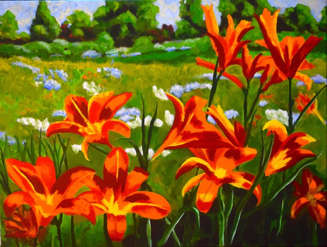Lillies in the Park <br> 18X24 