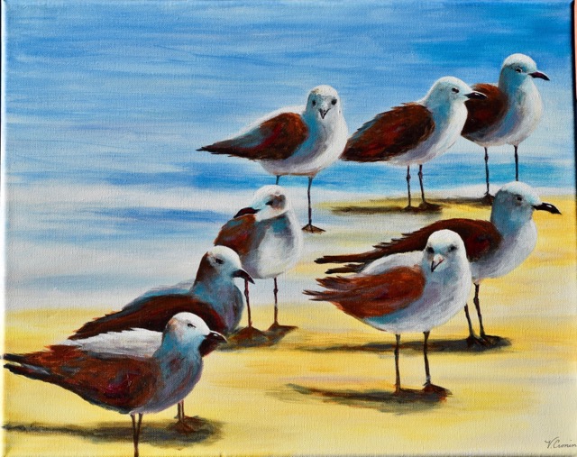 Seagulls on the Shore <br> 16X20 <br> Sold