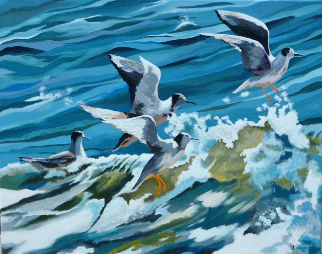 Seagulls over Wave <br> 16X20
